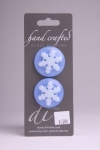 Periwinkle Blue Circle Button with White Snowflake Pattern
