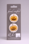 White Glass Button with Jack-O-Lantern 