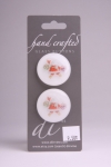 White Glass Button with Santa Design