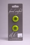 Green Button with Clover Hearts
