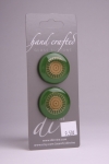 Juniper Circle Button with Gold Wheel Design