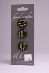 Black with Yellow Detail - Set of 3 Glass Buttons