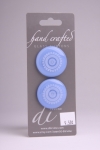 Periwinkle Blue Circle Button with White Wheel Design