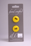 Yellow Circle Button with Black Horse Design