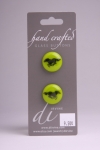 Green Circle Button with Black Horse Design