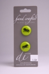 Green Circle Button with Black Horse Design