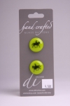 Green Circle Button with Black Horse Design