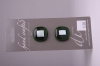 Olive Green with Silver Design Glass Buttons