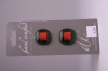 Olive Green with Metallic Red Glass Buttons