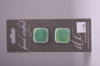 White Border with Ivory Green Interior Glass Buttons