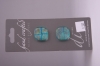 Aqua Blue with Metallic Design Glass Buttons