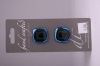 Metallic Blue Exterior with Black Interior Glass Buttons