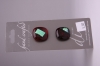 Deep Red with Teal Metallic Design Glass Buttons
