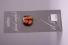 Black Button with Unique Orange Design